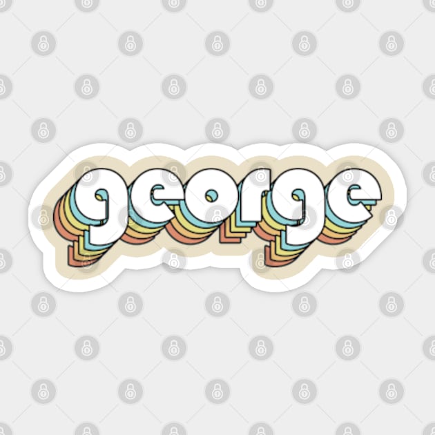 George - Retro Rainbow Typography Faded Style Sticker by Paxnotods